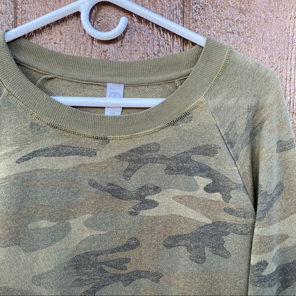 Alternative Apparel Lazy Day Green Camo Pullover Sweatshirt M - Picture 14 of 14
